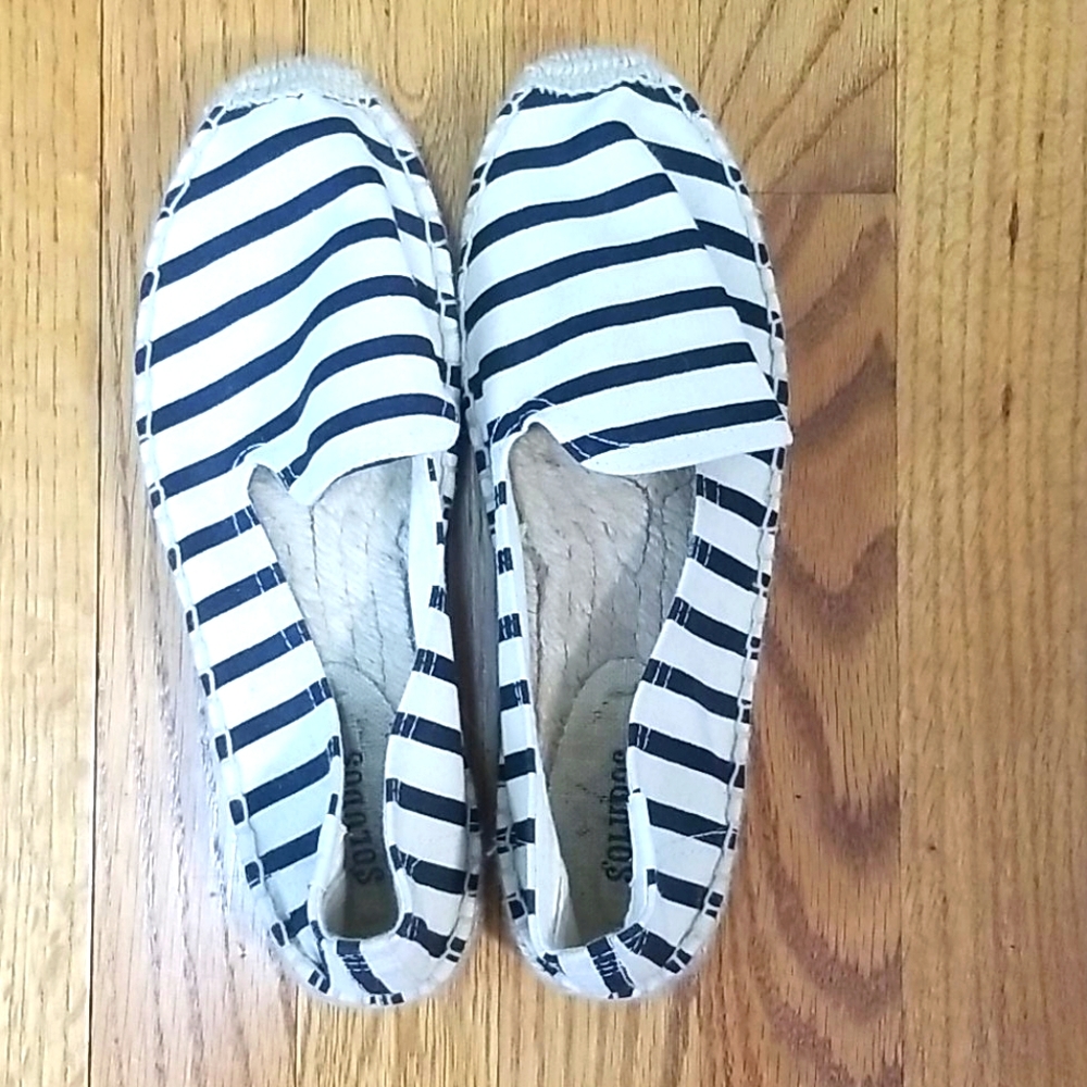Soludos Black Striped Smoking Slipper